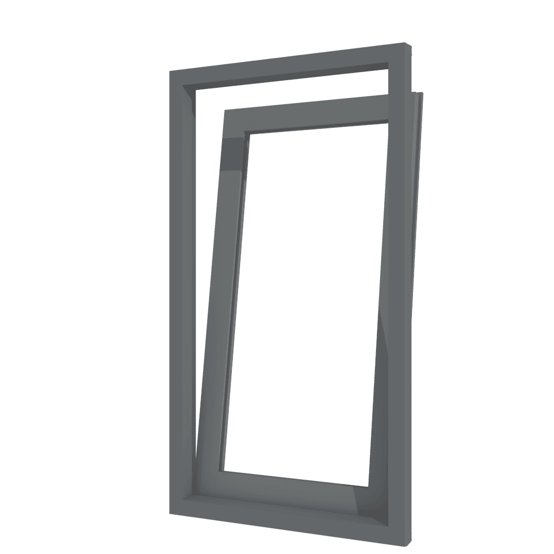 Draaikiepdeur | 1 vak | aluminium